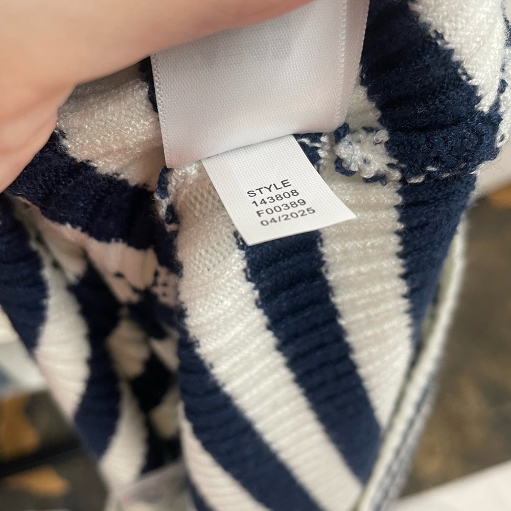 NWT Lucky Brand Navy and Cream Striped Long Sleeve Cardigan Size XL - Picture 9 of 9